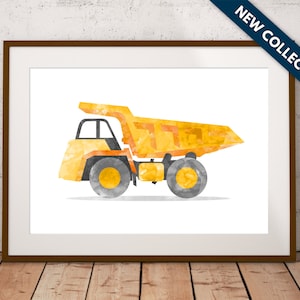 Dump Truck Wall Decor, Dumper Truck Print. Construction Decor, Toddler Boy Room Decor, Truck Birthday Party, Boy Bedroom Art, Printable