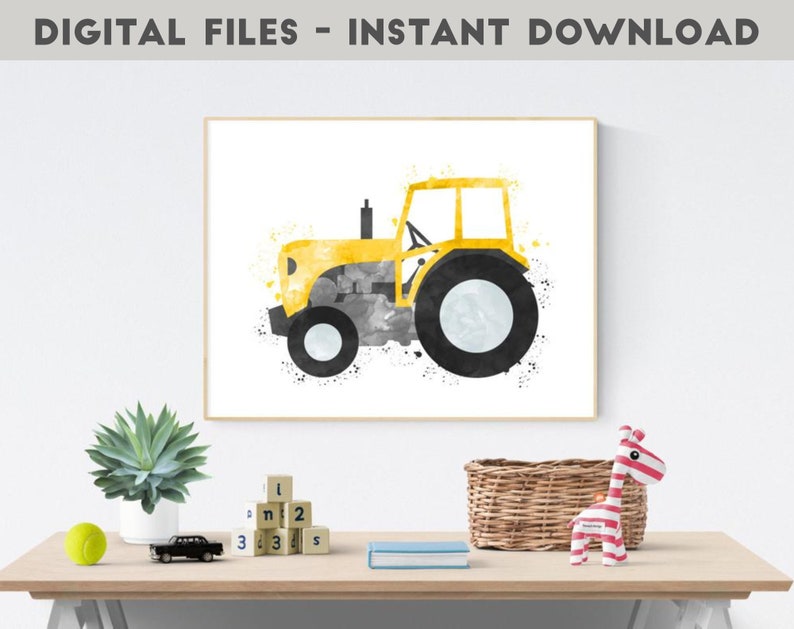 Tractor Nursery Decor Kids Room Decor Boy Bedroom Wall Art Etsy