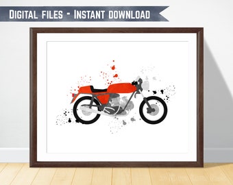 ¡Rugido del motor! Arte de pared de motocicleta: ¡imprescindible para la sala de juegos de su pequeño o el espacio infantil!