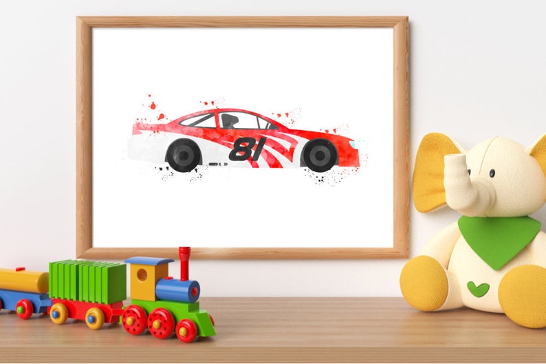 Playroom Wall Art Race Car Print Boy Bedroom Decor Race Car Etsy
