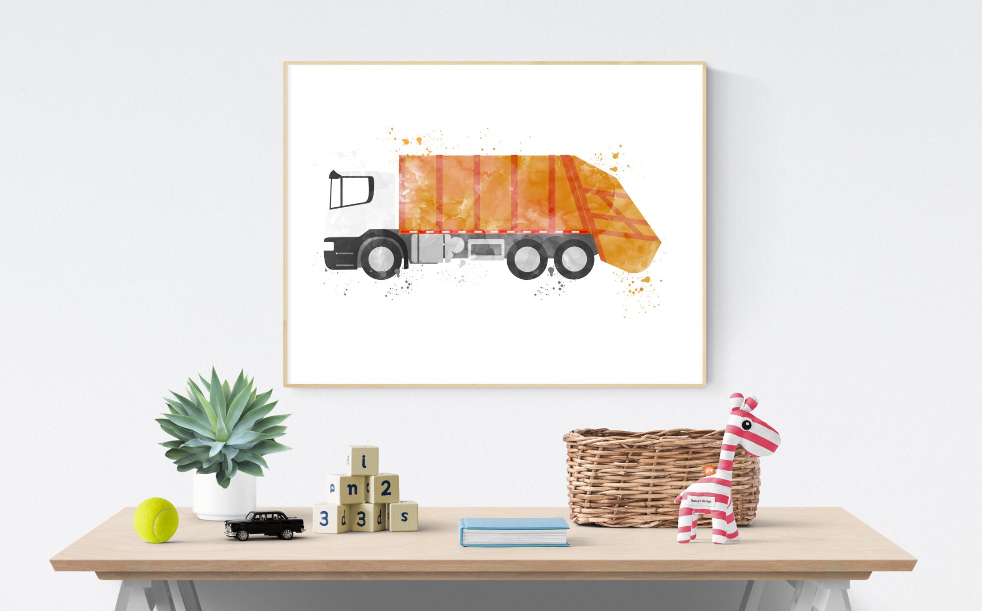 Müll LKW druckbare Kinder LKW Dekor Kleinkind Zimmer Wand | Etsy