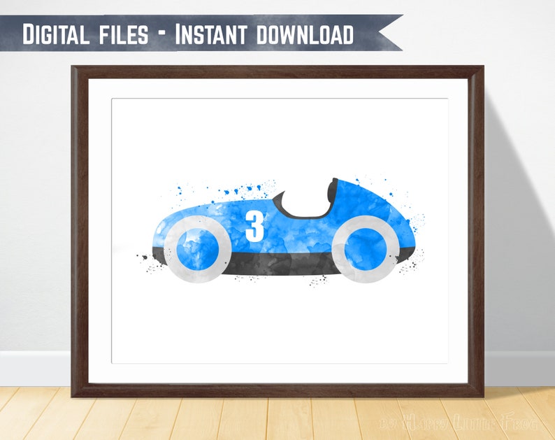 Race Car Nursery Racing Wall Art Car Illustration Car Poster Etsy