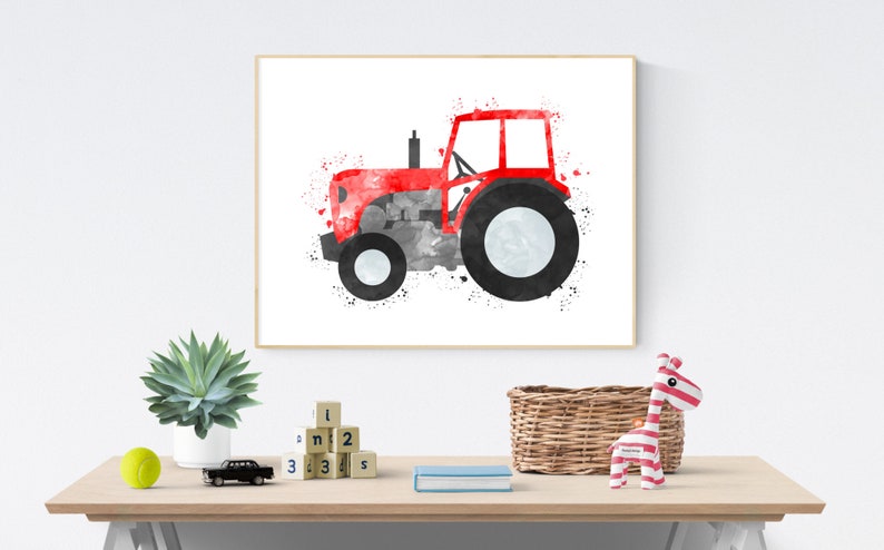 Tractor Nursery Print Toddler Tractor Decor Transport Etsy