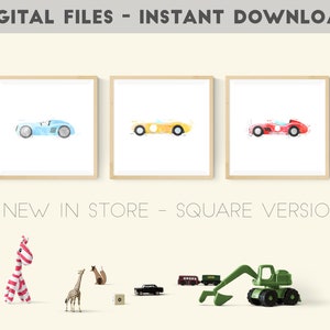 Race Car Prints Bundle, Car Bedroom Decor, Big Boys Room Wall Art, Race Car Decor, Car Nursery Decor, Race Car Printable, Race Car Kids