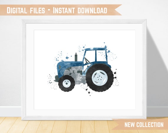 Tractor Wall Art Farmhouse Nursery Decor Farm Vehicle Print Boys Bedroom Decor Transportation Print Tractor Printable Toddler Boy Room