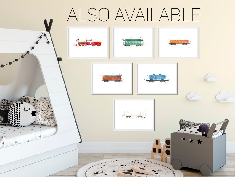 Train Wall Art Train Wagon Print Kids Wall Art Boys Print Etsy