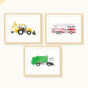 Transportation Kids Bundle, Transport Nursery Decor, Boys Bedroom Prints, Boys Wall Art Set, Toddler Art Prints, Truck Nursery Art