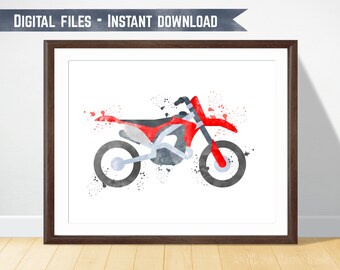 Madness moto aventurera: impresión de motocicleta para la decoración de la pared de la habitación del niño y la sala de juegos