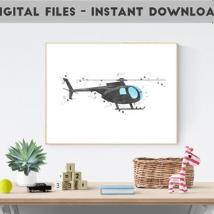 Helicopter Decor, Nursery Helicopter, Toddler Room Print, Big Boy Art Print, Helicopter Printable, Transport Art Print, Travel Nursery Art