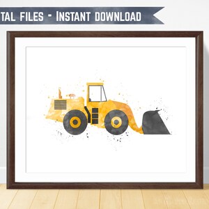 Wheel Loader Print Toddler Room Wall Art Construction Bedroom Digger Printable Nursery Decor Boy Kids Room Decor