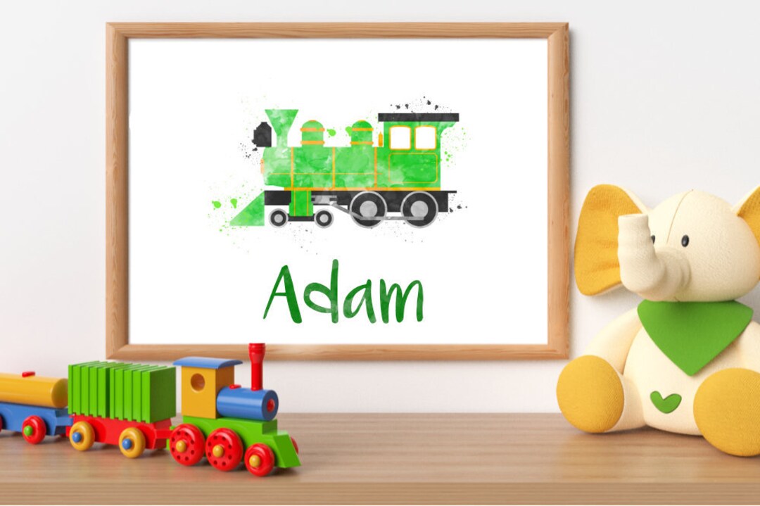 Personalized Name Train Print Train Boy Name Nursery Wall Etsy