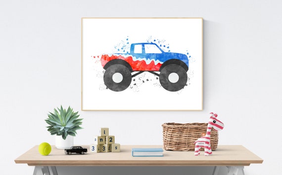 Monster Truck Print Monster Truck Wall Art Big Boy Room Etsy