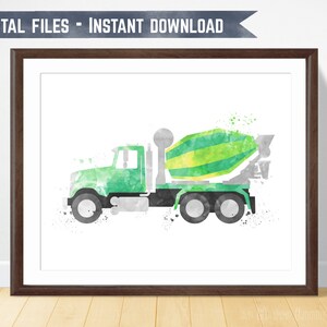 Cement Mixer Truck Print Construction Truck Boys Room Decor Boy Nursery Decor Concrete Mixer Playroom Wall Art Toddler Room Poster