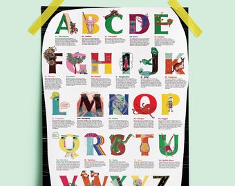 alphabet, with a difference poster A2 full-colour print