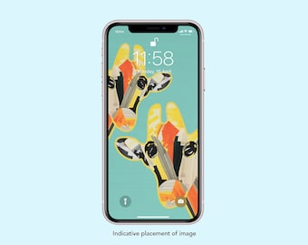 Giraffe Animal Illustration Smartphone Screensaver Mobile Wallpaper Lock Screen Home Screen Digital Download iphone wallpaper