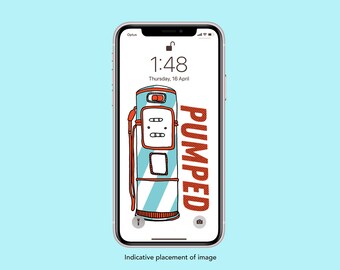 Pumped Petrol Illustration Smartphone Screensaver Mobile Wallpaper Lock Screen Home Screen Digital Download iphone wallpaper