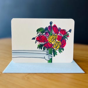 Flower Cards 4 Pack YOU CHOOSE from three designs the 4 cards included in your pack.