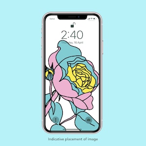Rose Illustration Smartphone Screensaver Mobile Wallpaper Lock Screen Pantalla Digital Descargar fondo de pantalla del iphone