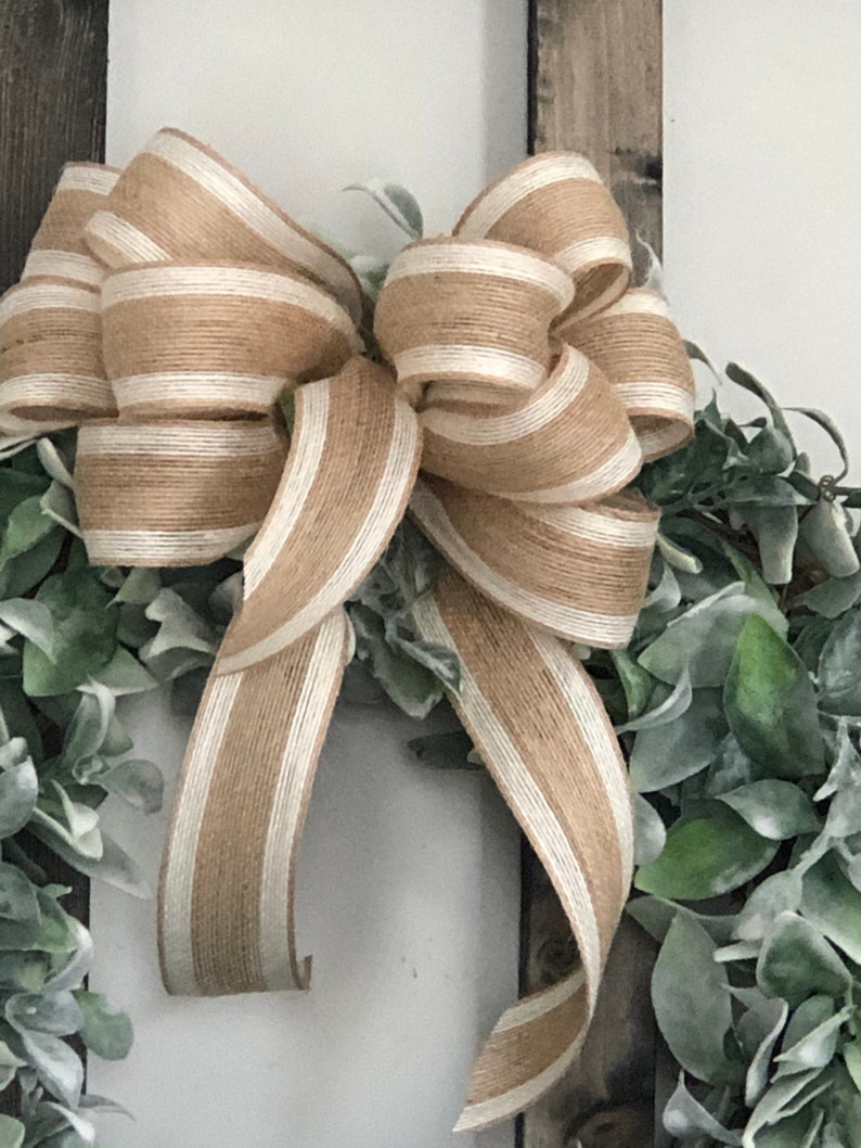 Rustic Window Frame with Greenery Wreath and Burlap Bow
