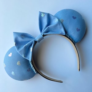 Blue Iridescent Heart Ears