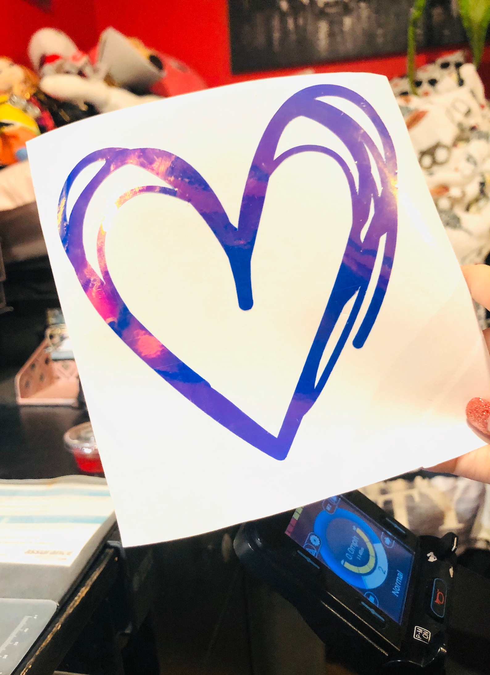 Holographic Heart Decal Sticker Etsy