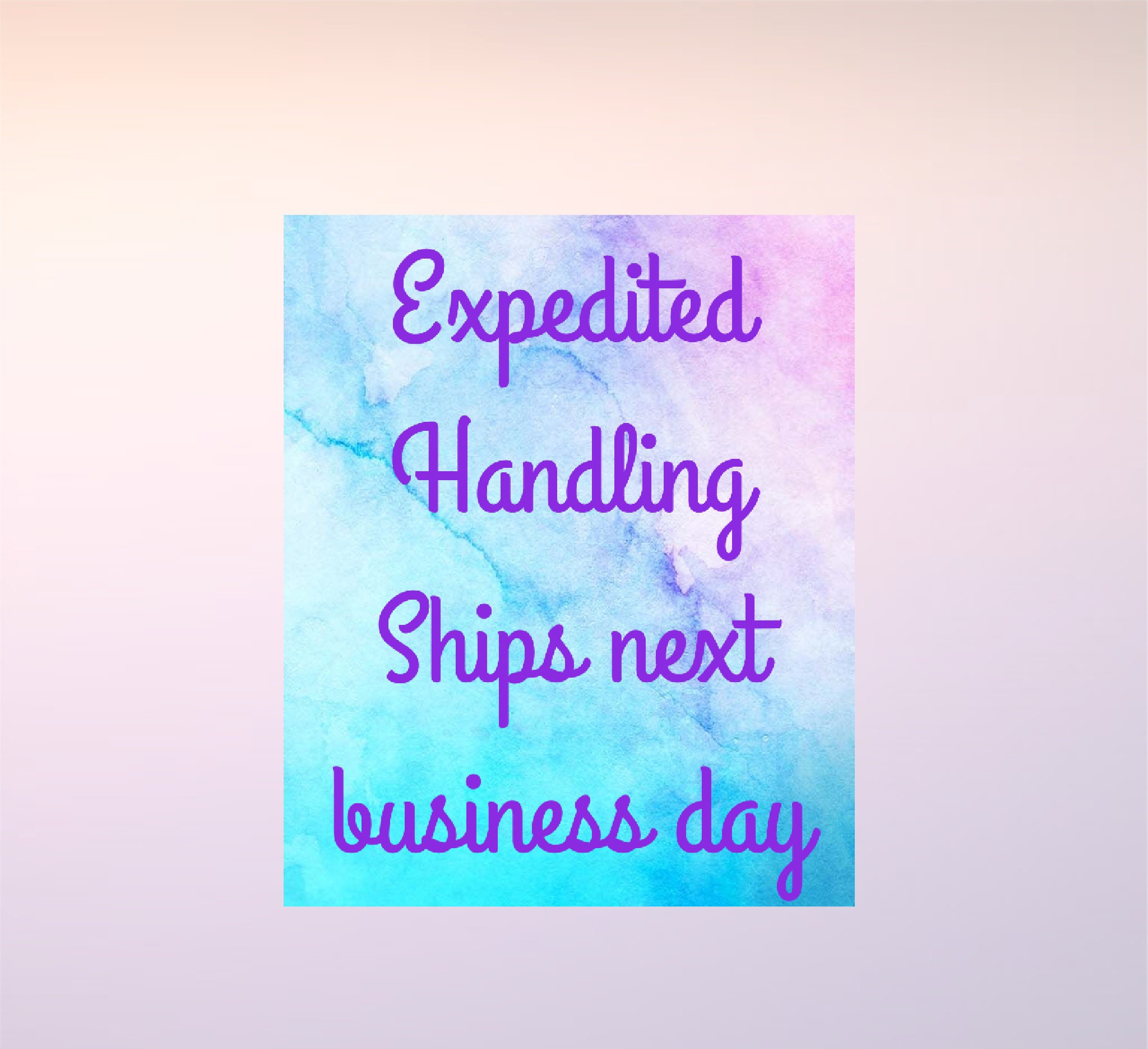 Expedited Handling Fee Etsy
