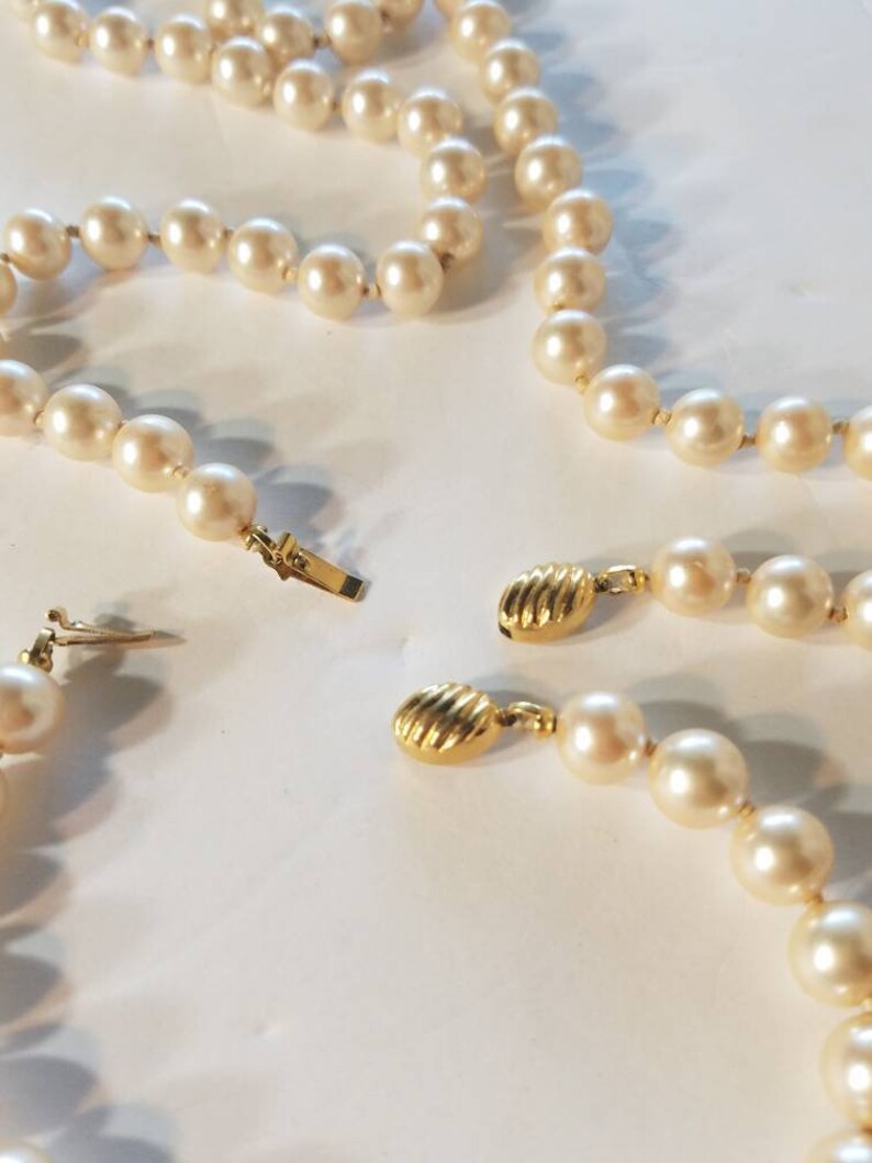 Beautiful Vintage Marvella Faux Pearl Necklace and Bracelet Etsy