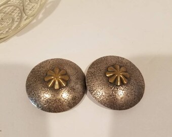 Baer mixed metals earrings vintage jewelry