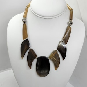 Vintage Carved Horn Necklace