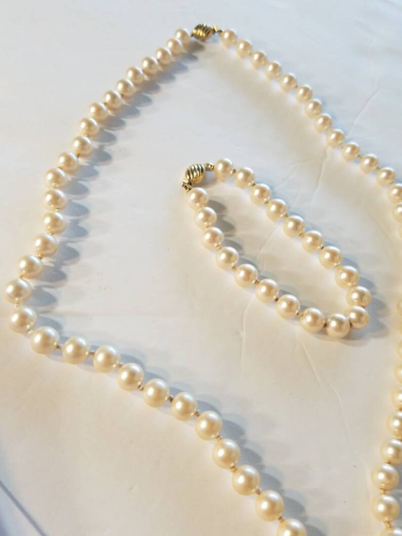Beautiful Vintage Marvella Faux Pearl Necklace and Bracelet Etsy