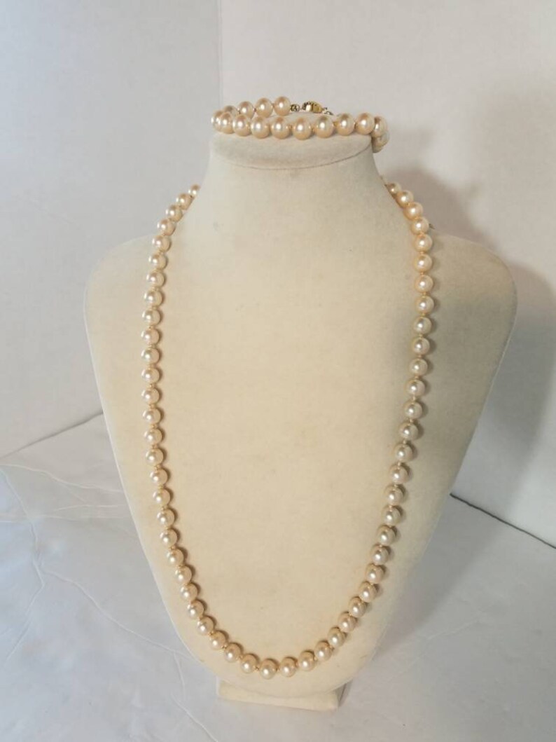 Beautiful Vintage Marvella Faux Pearl Necklace and Bracelet Etsy