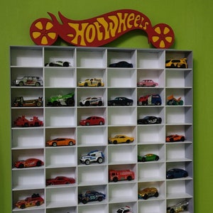 Wall car storage Hot Wheels storage Display Car shelf 60 section Unique gifts for kids Playroom decor Toy storage Gift for grandson