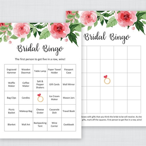 Succulent Bridal Shower Blank Bingo Game Cards Printable Etsy