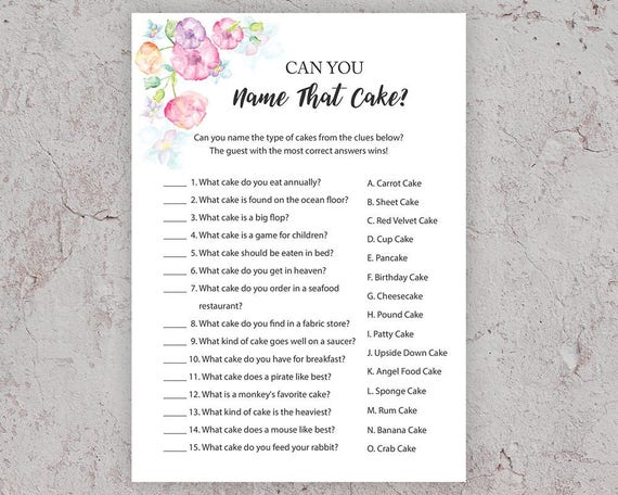 Name that Cake, Bridal Shower Games, Guess the Cake Game, Gold Confetti, Gold Bridal Shower, Printable Bridal Shower, Cakes Game, J001 Name that Cake, Bridal Shower Games, Guess the Cake Game, Gold Confetti, Gold Bridal Shower, Printable Bridal Shower, Cakes Game, J001