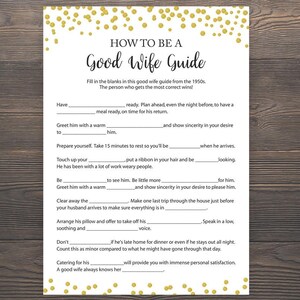 How to Be a Good Wife Guide, Bridal Shower Games Printable, Good Wife ...