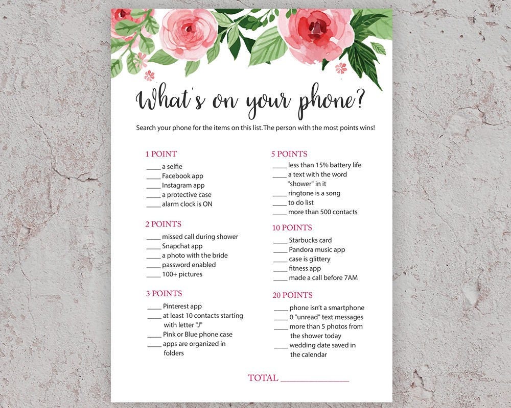 what-s-on-your-phone-bridal-shower-games-printable-etsy