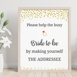 Gold Bridal, Please help the busy bride to be by making yourself addressee, Please write your name and address sign, Wedding guestbook, J001