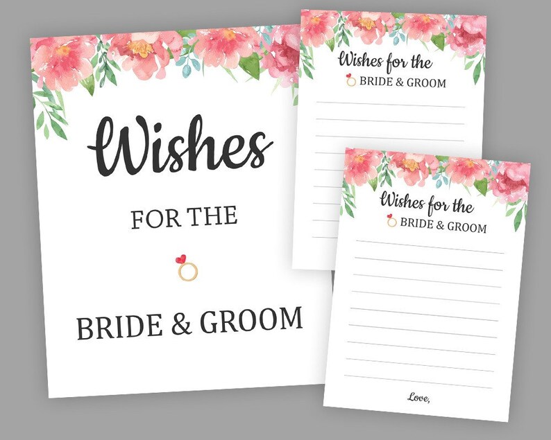 Peonies Wishes For The Bride And Groom Peony Bridal Shower Etsy