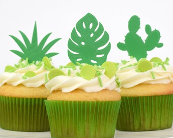 Plant Cupcake Toppers - Set of 6 3D Printed Plastic