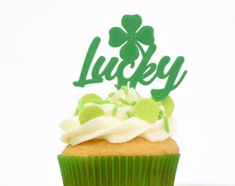 Lucky Cupcake Toppers - Set of 6 3D Printed Plastic
