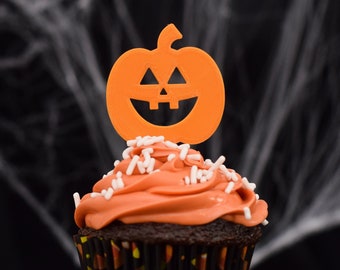 Halloween Cupcake Toppers - Set of 6 3D Printed Plastic