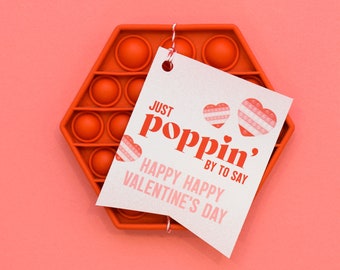 Pop It Red Valentine Tag Printable - Instant Download