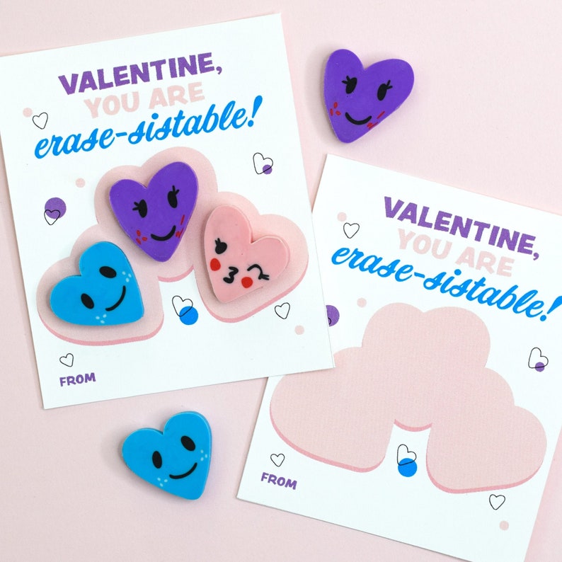 Heart Eraser Valentine Printable Instant Download - Etsy
