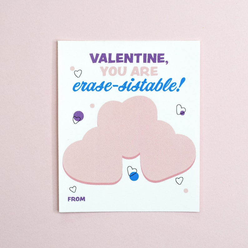 Heart Eraser Valentine Printable - Instant Download - Etsy