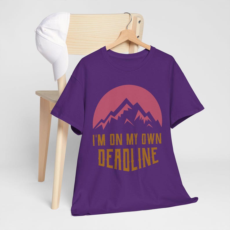 Im On My Own Deadline Tee Mountain Sunset Digital Nomad Graphic Tee shirt image 6