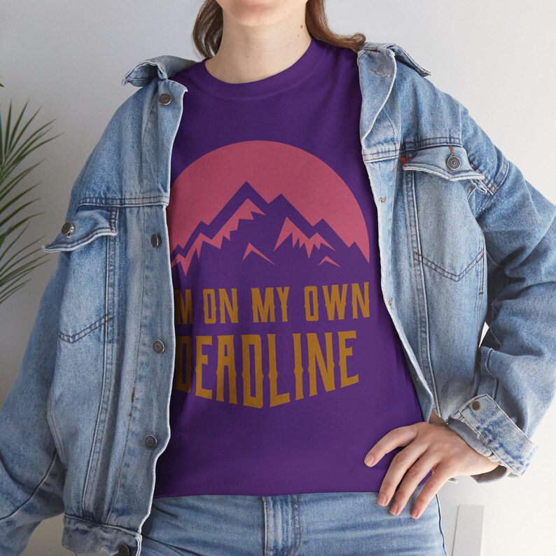 Im On My Own Deadline Tee Mountain Sunset Digital Nomad Graphic Tee shirt image 9