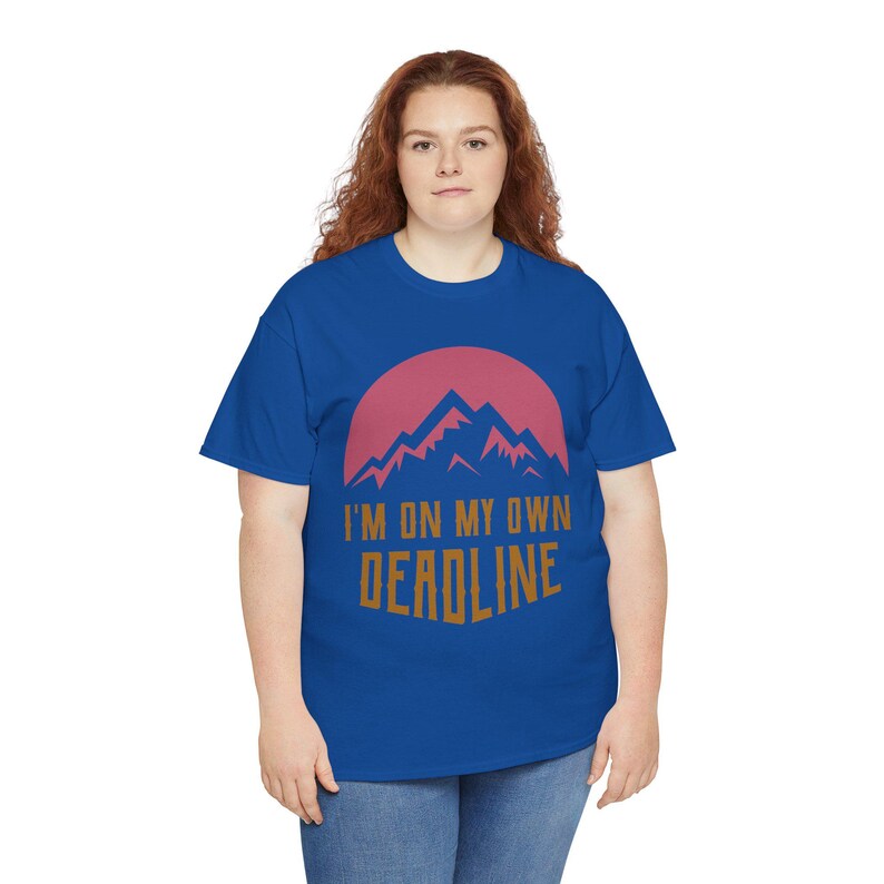 Im On My Own Deadline Tee Mountain Sunset Digital Nomad Graphic Tee shirt image 12
