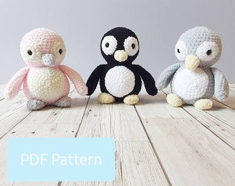 Patron amigurumi pingouin au crochet, téléchargement pdf