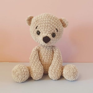 Crochet bear plush soft toy image 1