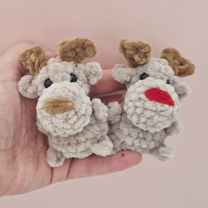 Crochet tiny reindeer plush soft toy